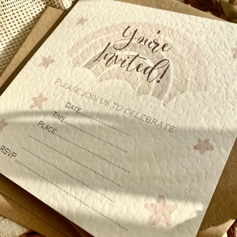 Invitations - Pale Rainbow Party (Packs of 5+)