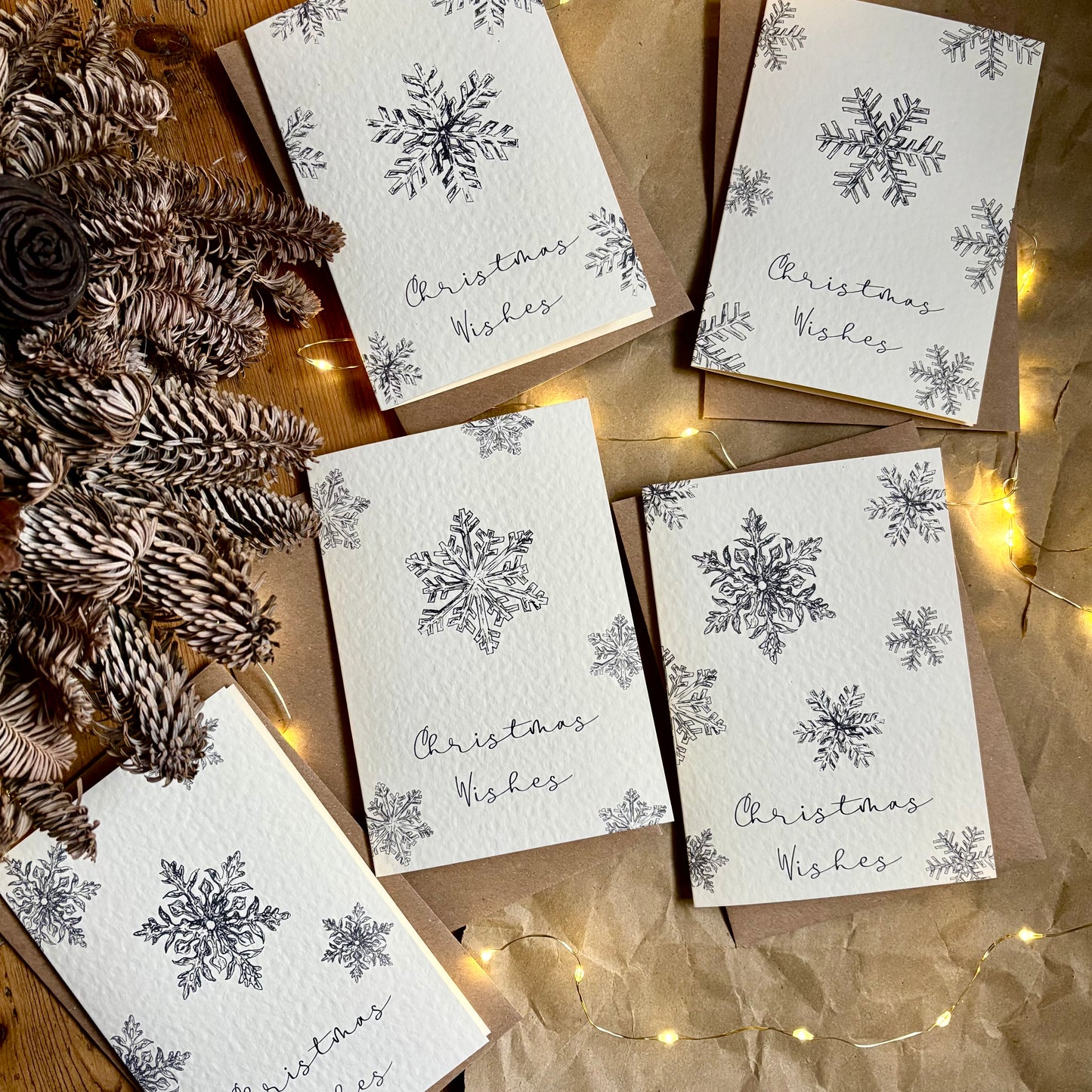 Luxury Snowflake Christmas Card Pack (x5)
