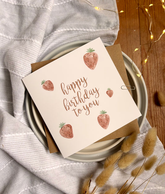 Birthday Card - Strawberries