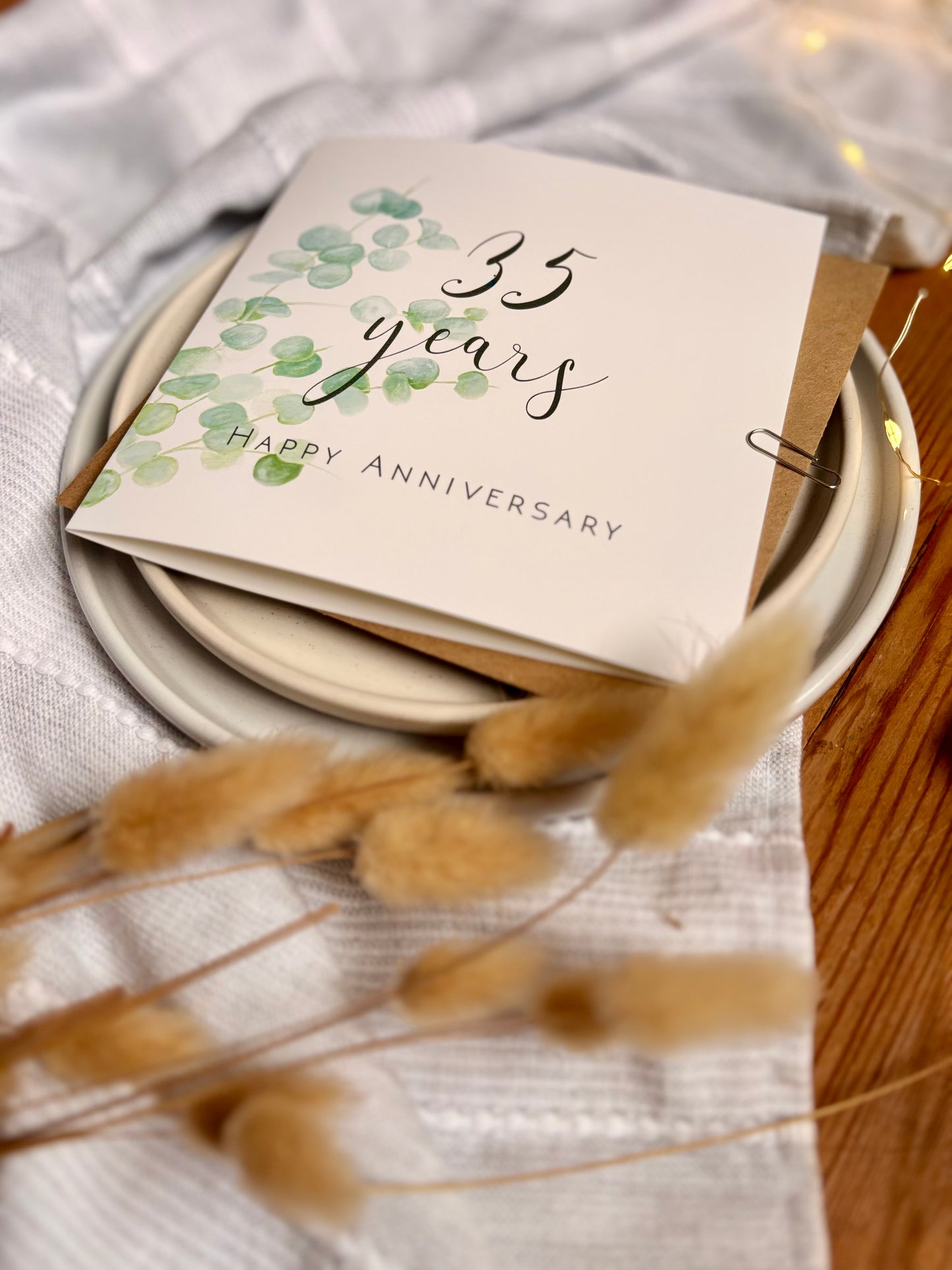 Eucalyptus 35th Coral Anniversary Card