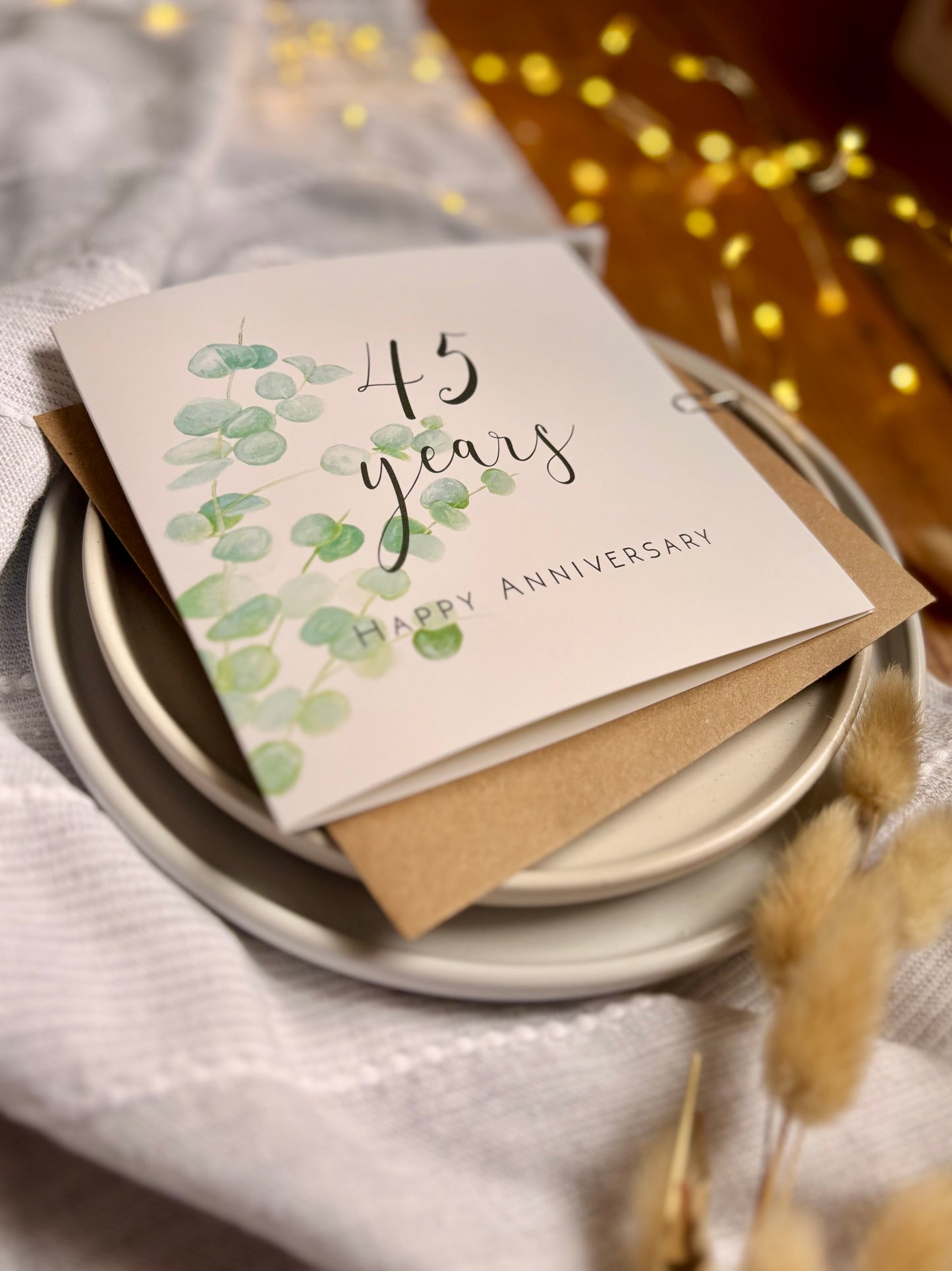 Eucalyptus 45th Sapphire Anniversary Card