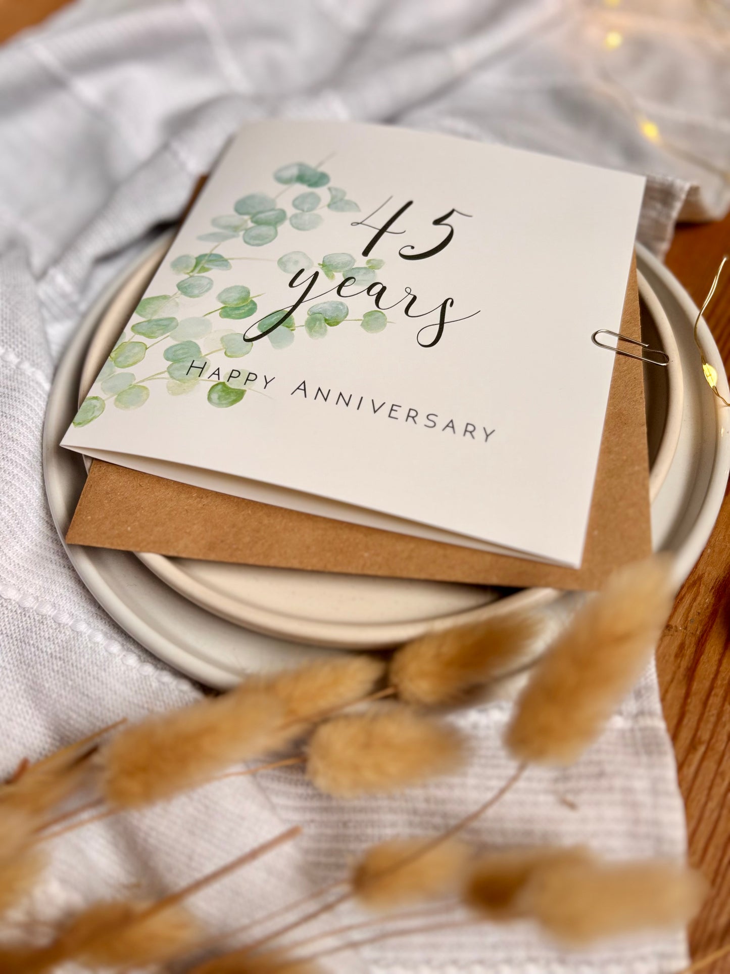 Eucalyptus 45th Sapphire Anniversary Card