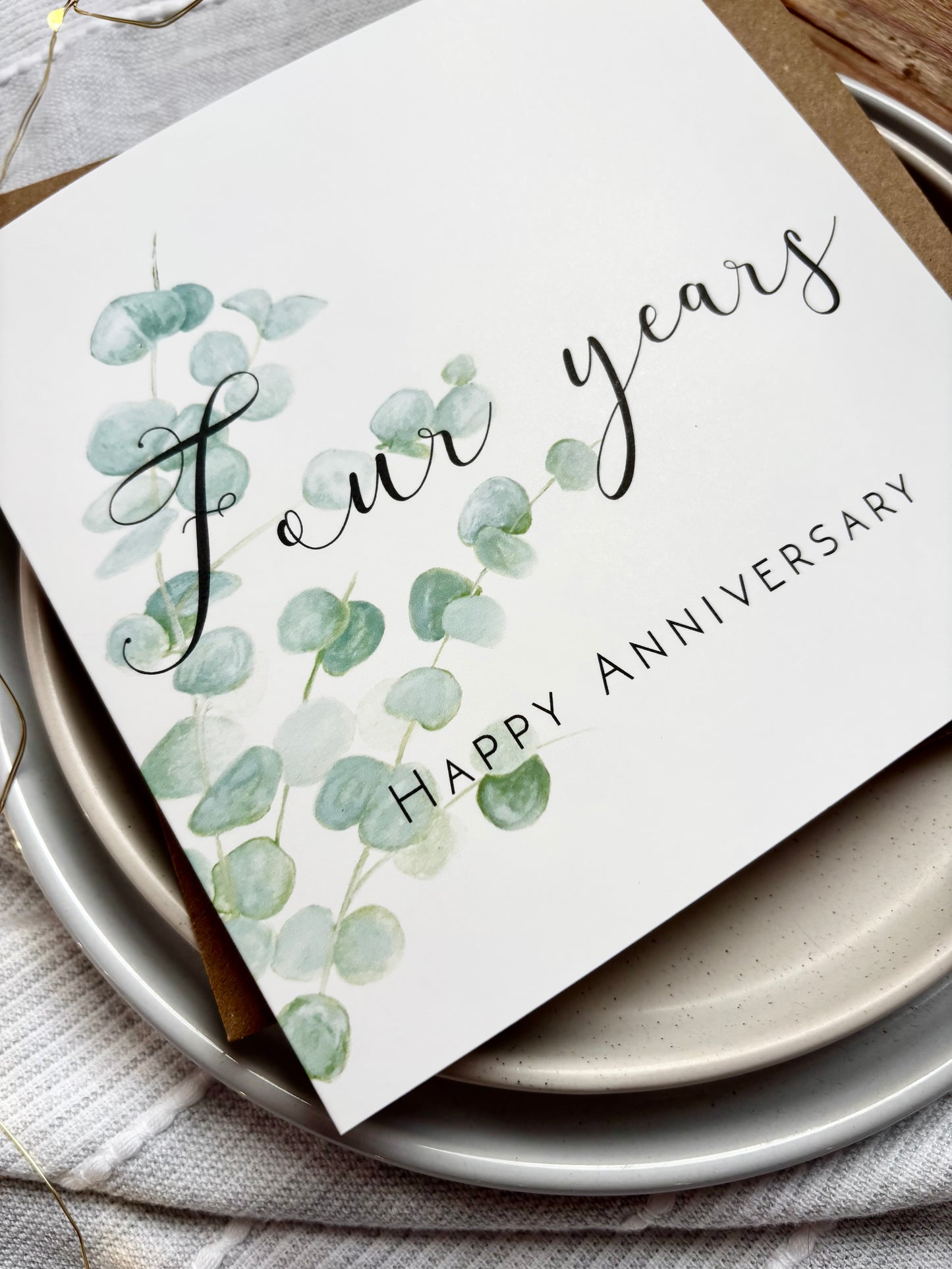 Eucalyptus  4th Anniversary Card