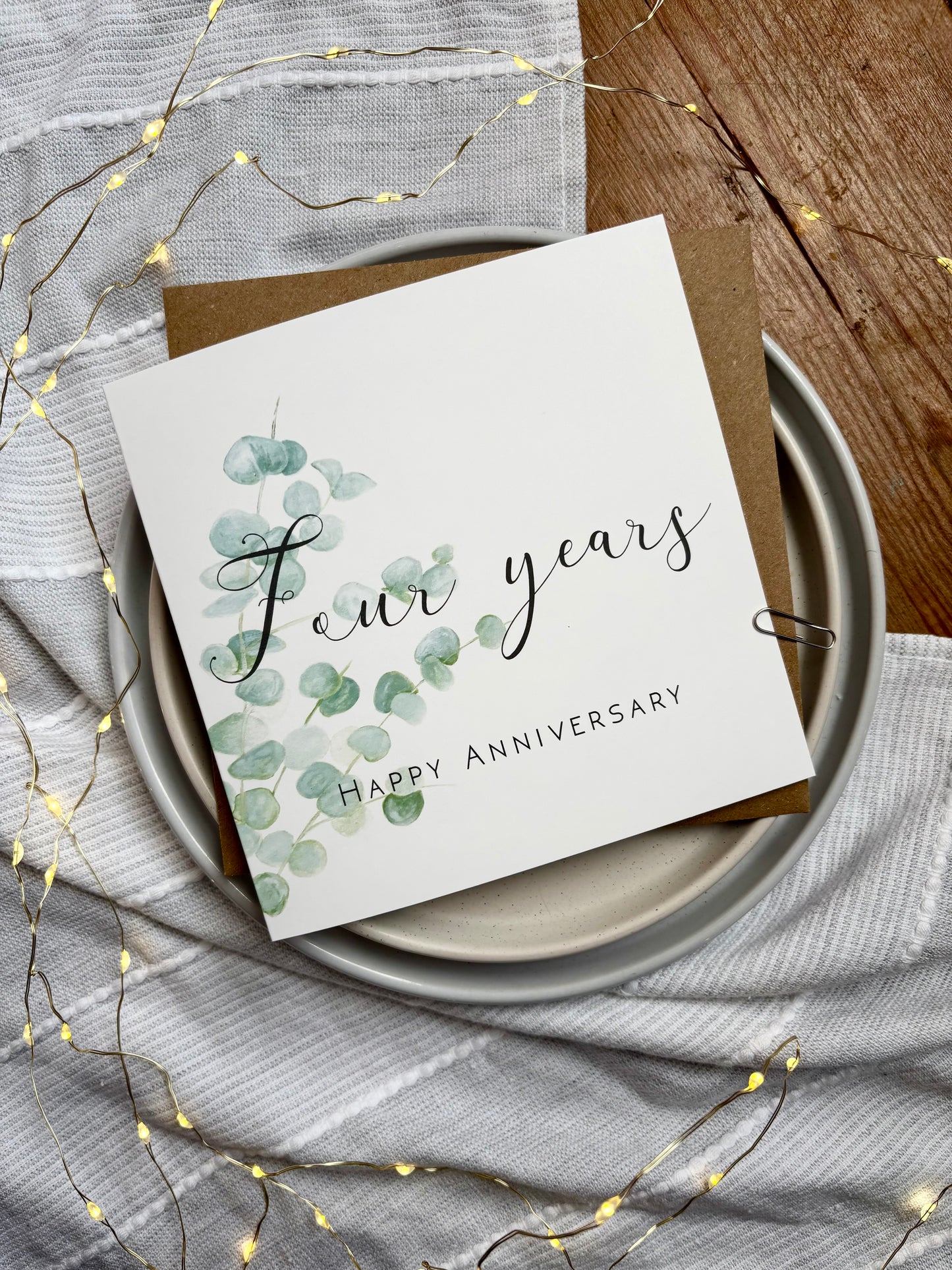 Eucalyptus  4th Anniversary Card