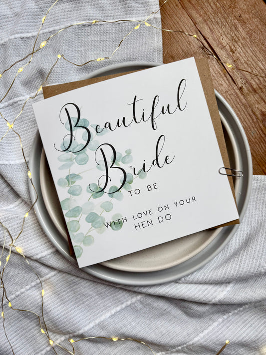 Hen Do Card for the Beautiful Bride