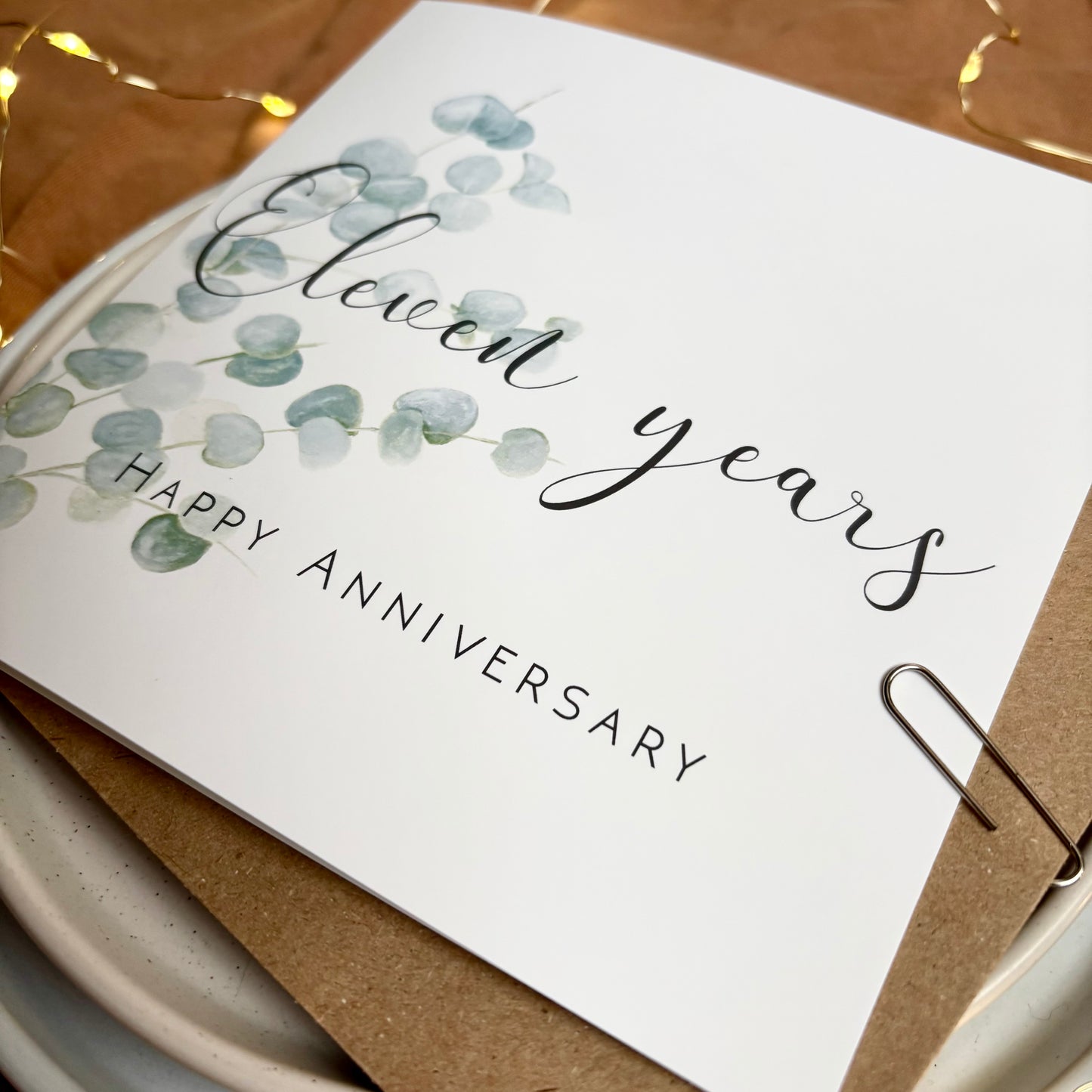 Eucalyptus 11th Anniversary Card
