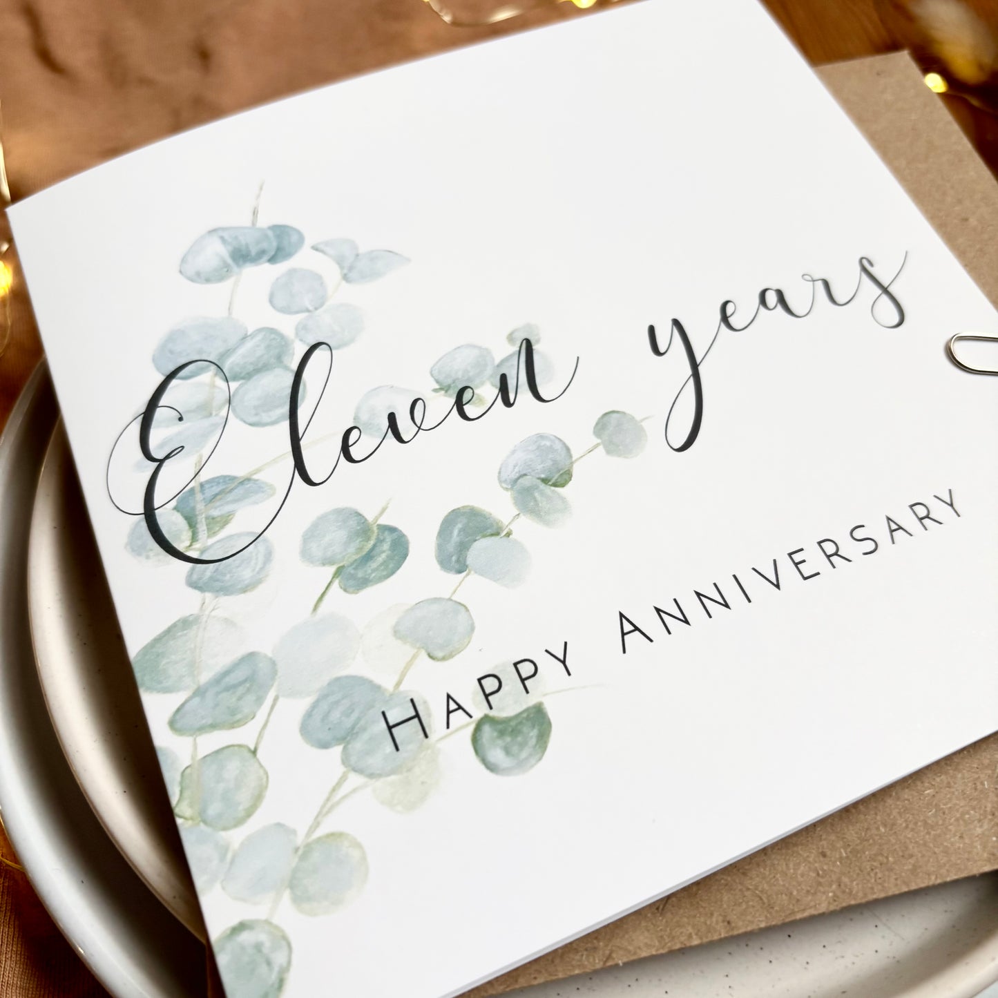 Eucalyptus 11th Anniversary Card