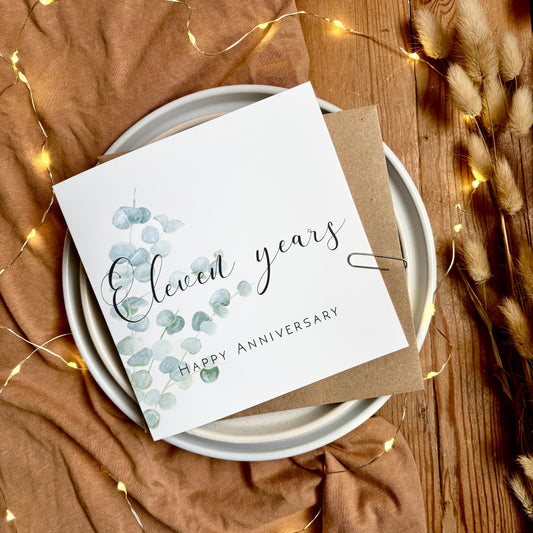 Eucalyptus 11th Anniversary Card