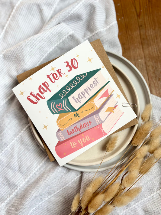 Book Reader Birthday Card - Choose Your Age