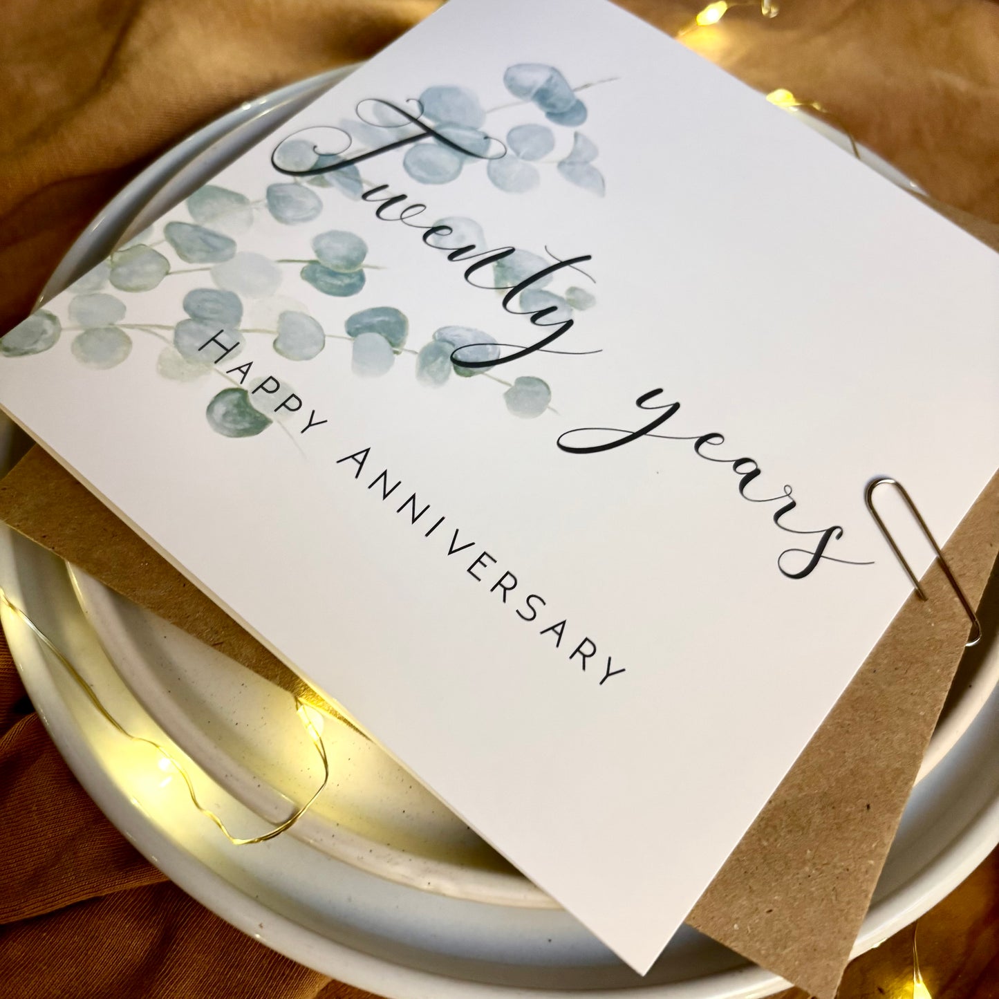 Eucalyptus 20th China Anniversary Card