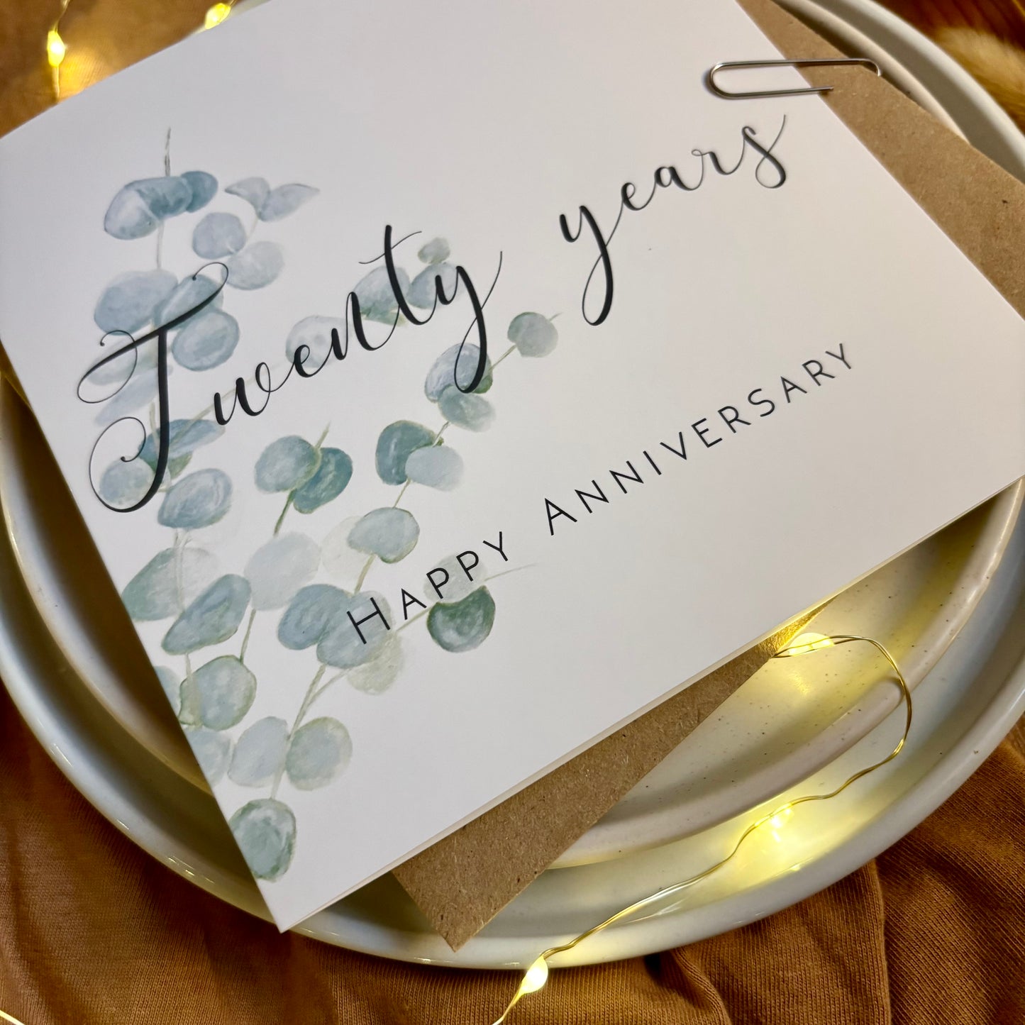 Eucalyptus 20th China Anniversary Card