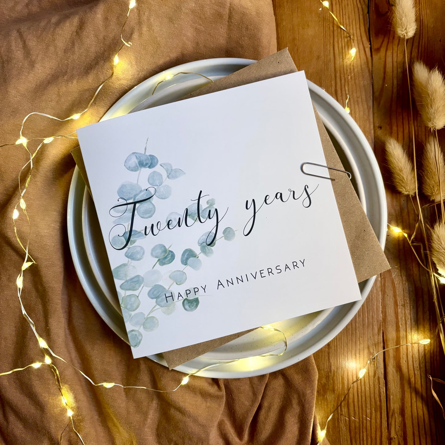 Eucalyptus 20th China Anniversary Card