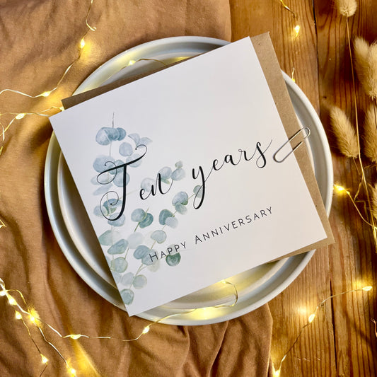 Eucalyptus 10th Anniversary Card