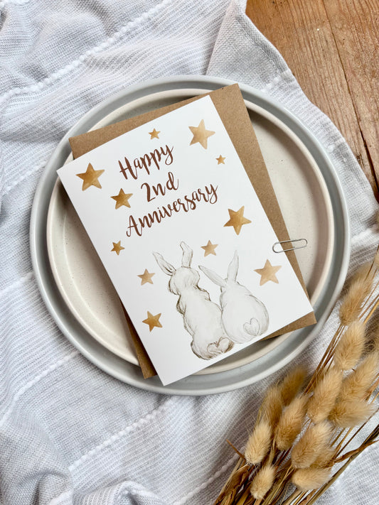 Bunny 2nd Cotton Anniversary Card