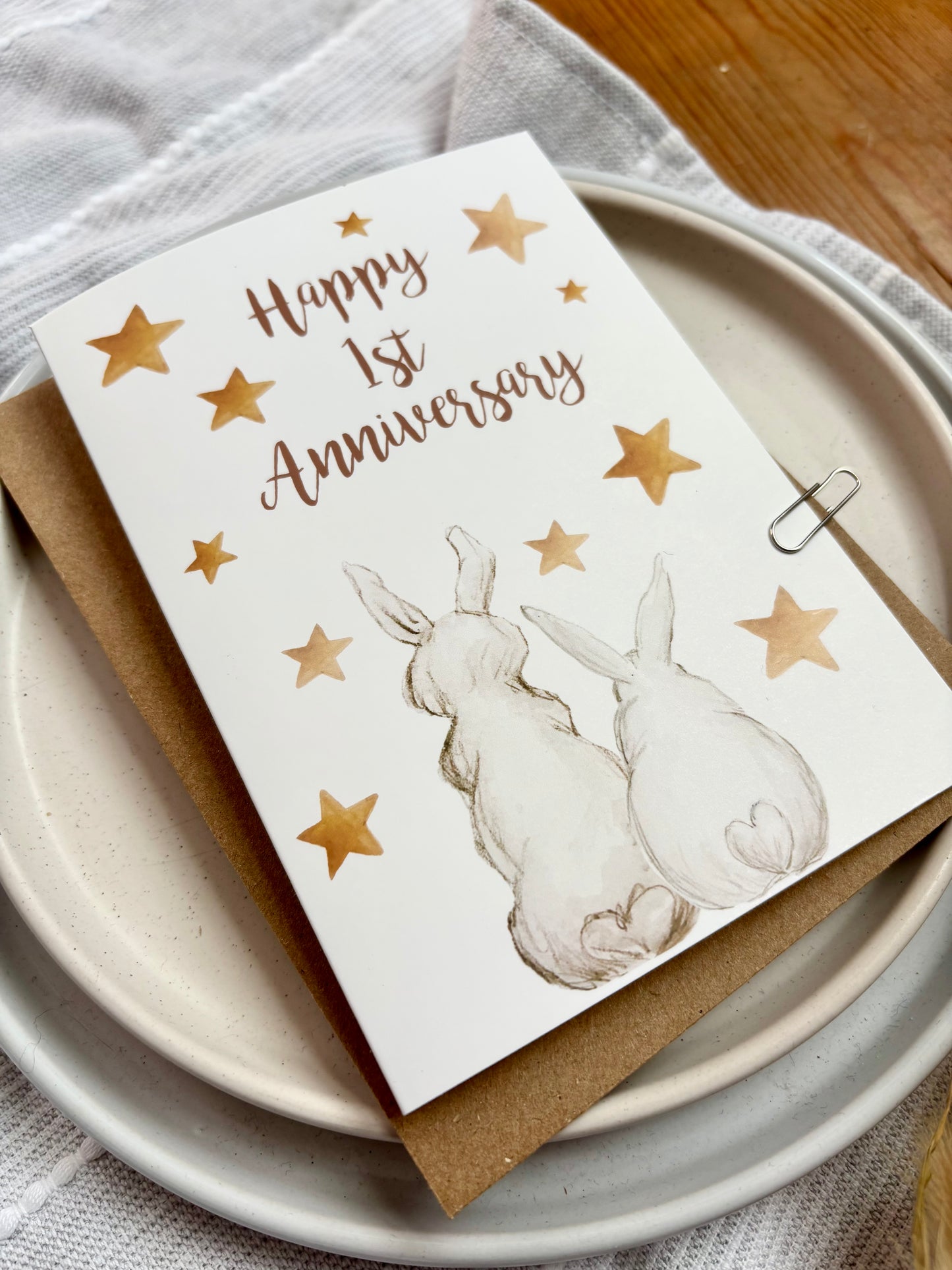 Bunny 2nd Cotton Anniversary Card