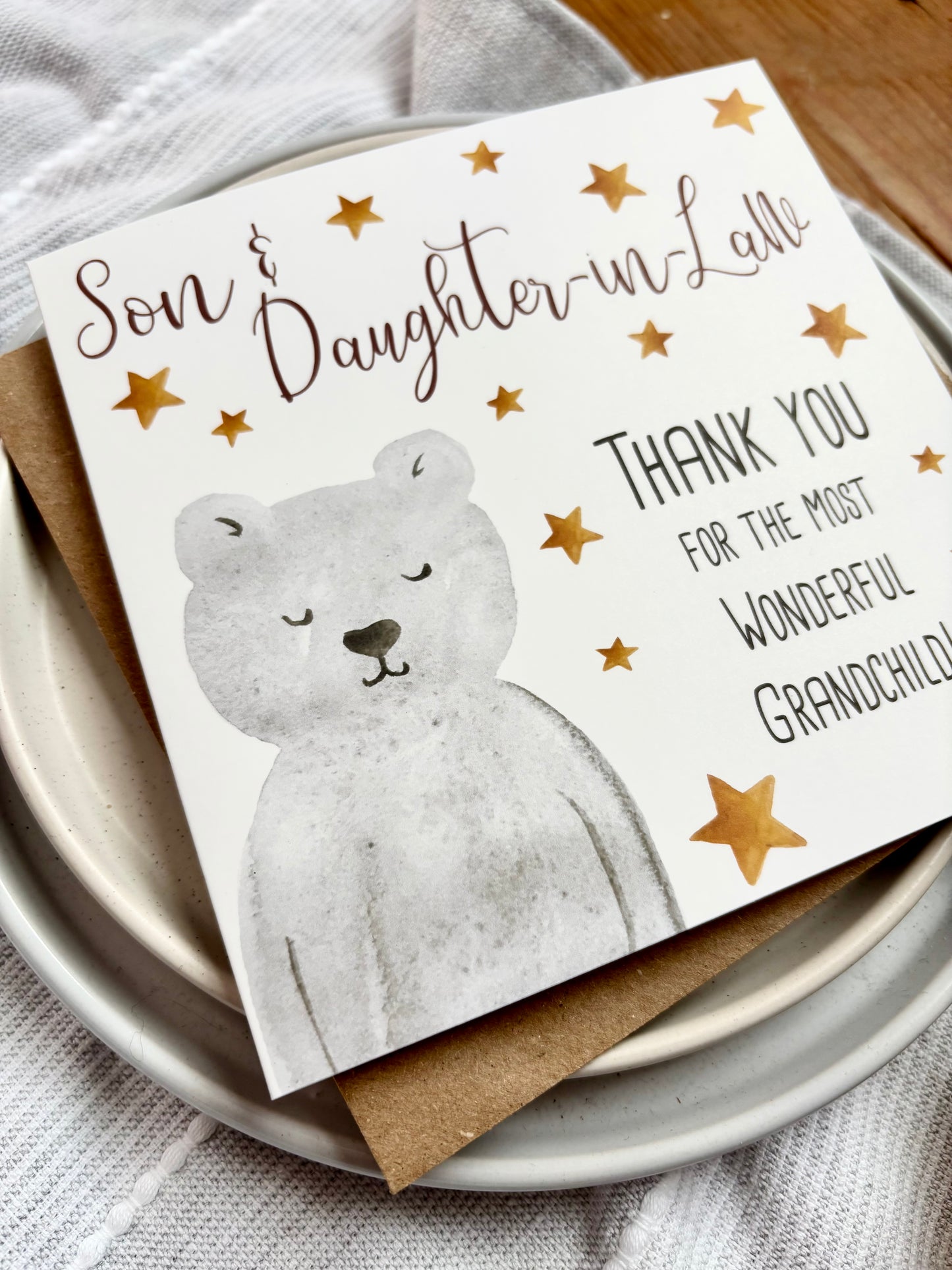 Thank You for a New Grandchild Card - Choice of Relations