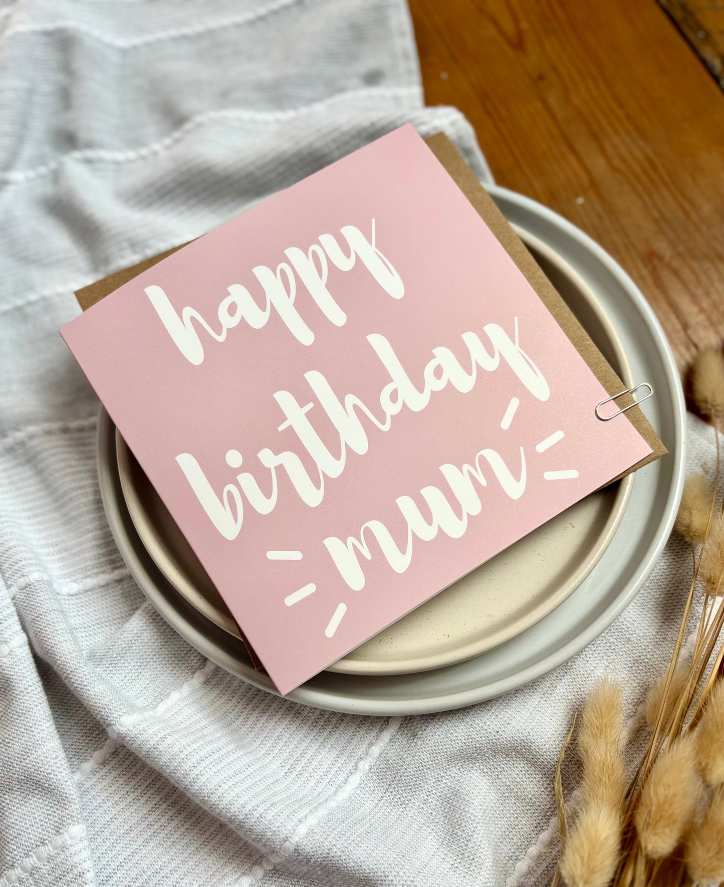 Mum Birthday Card - Pink Minimalistic Design