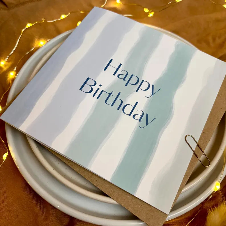 Men's / Boys' Birthday Card with Stripe Design