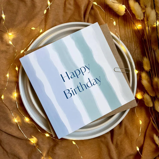 Men's / Boys' Birthday Card with Stripe Design