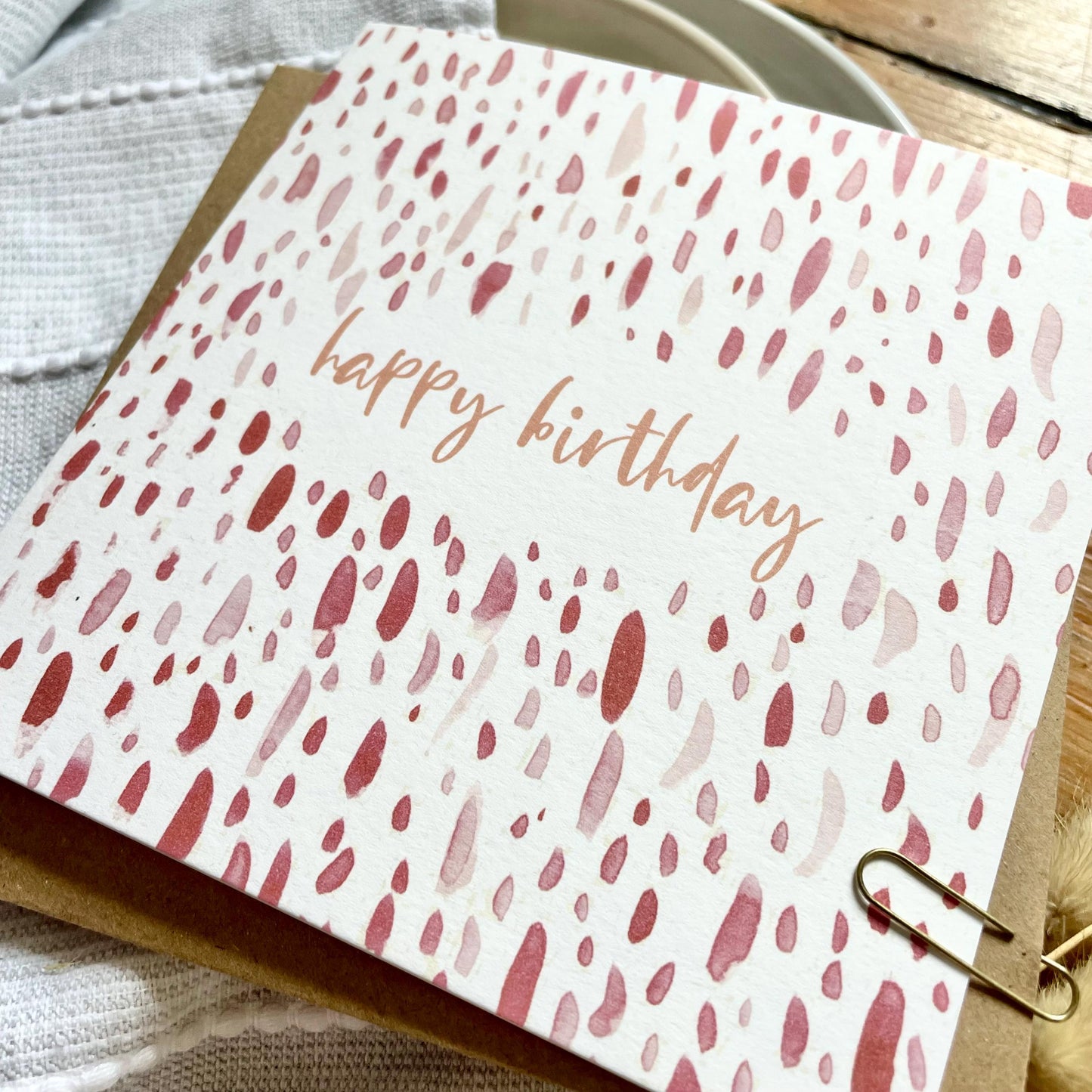 Birthday Card - Pink Lines