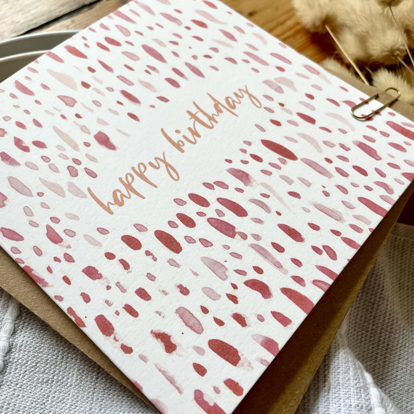 Birthday Card - Pink Lines