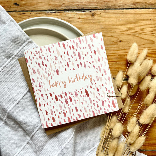 Birthday Card - Pink Lines