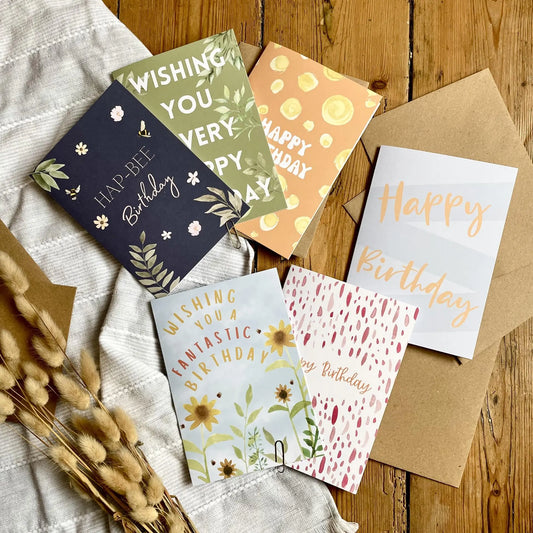 Birthday Card Multipack (x6) - Generic Adults Birthday Card Pack