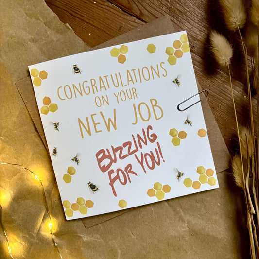 New Job Card - Bees "Buzzing For You"