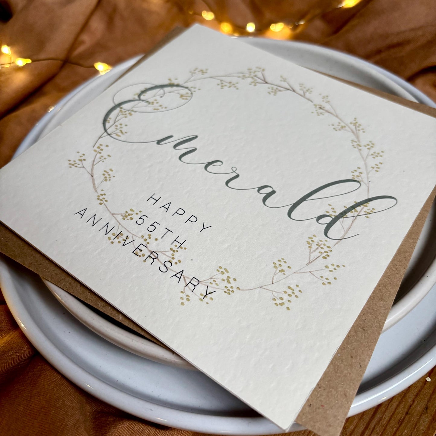 Wreath 55th Emerald Anniversary Card