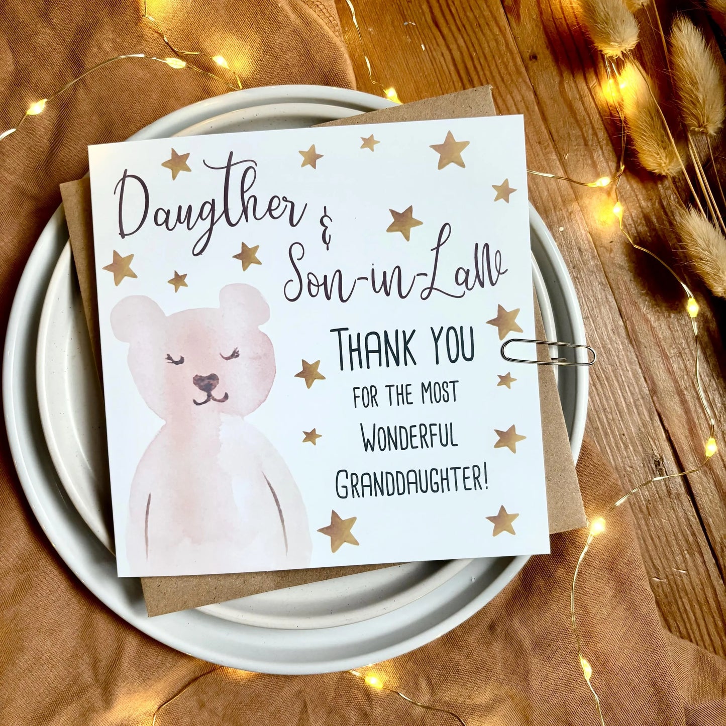 Thank You for a New Granddaughter Card - Choice of Relations