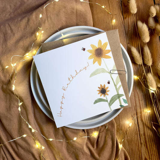 Birthday Card - Sunflowers
