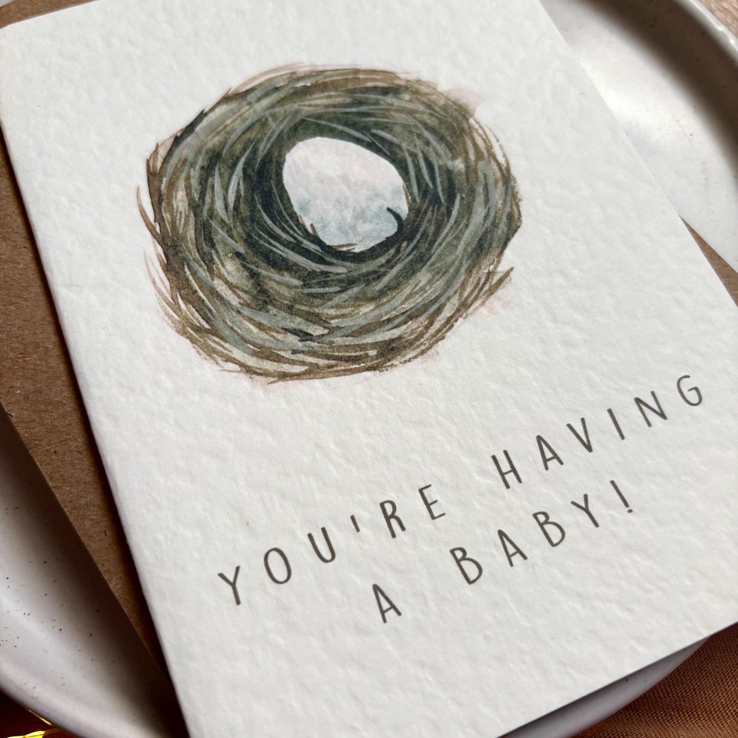 New Baby Card - Nest and Egg Design