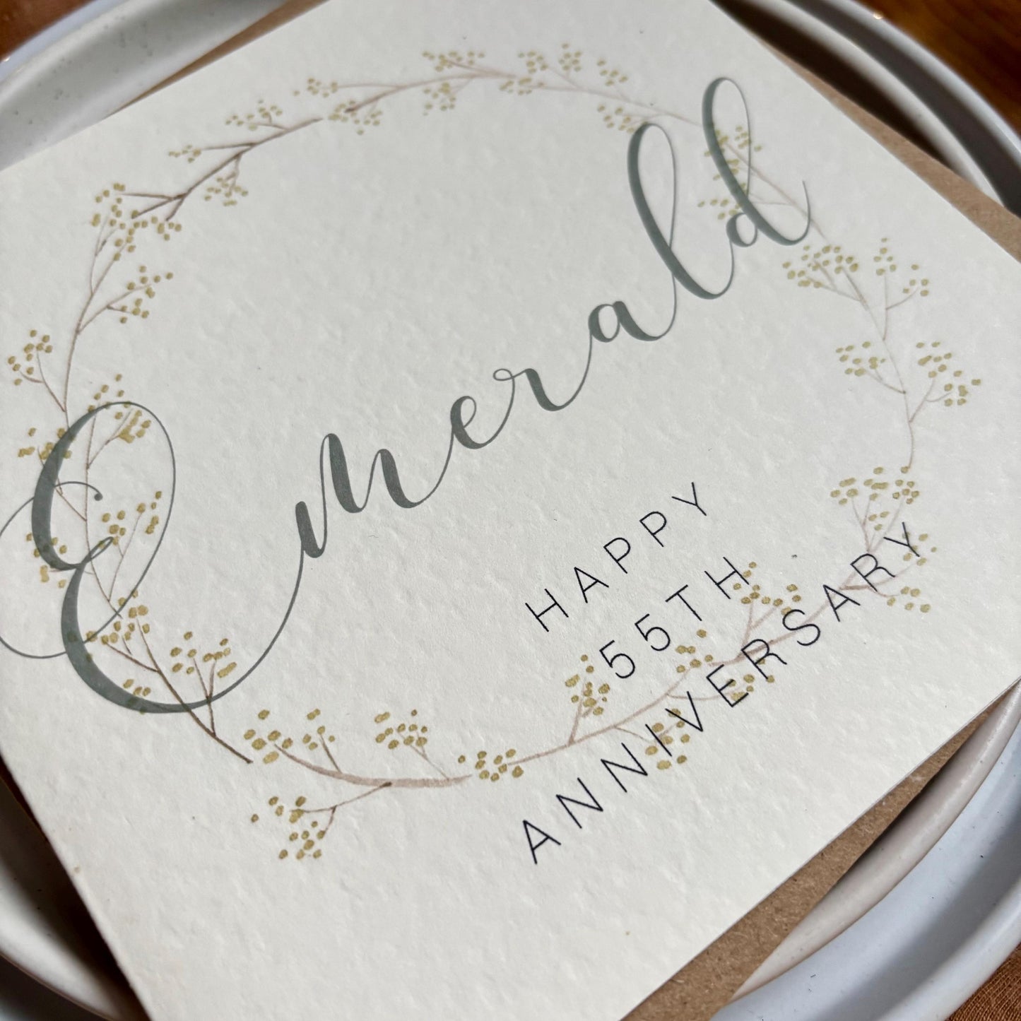 Wreath 55th Emerald Anniversary Card