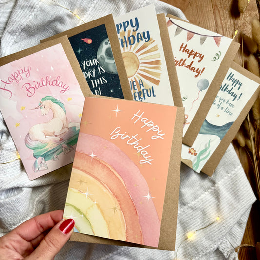 Kid's Birthday Card Multipack (x6)