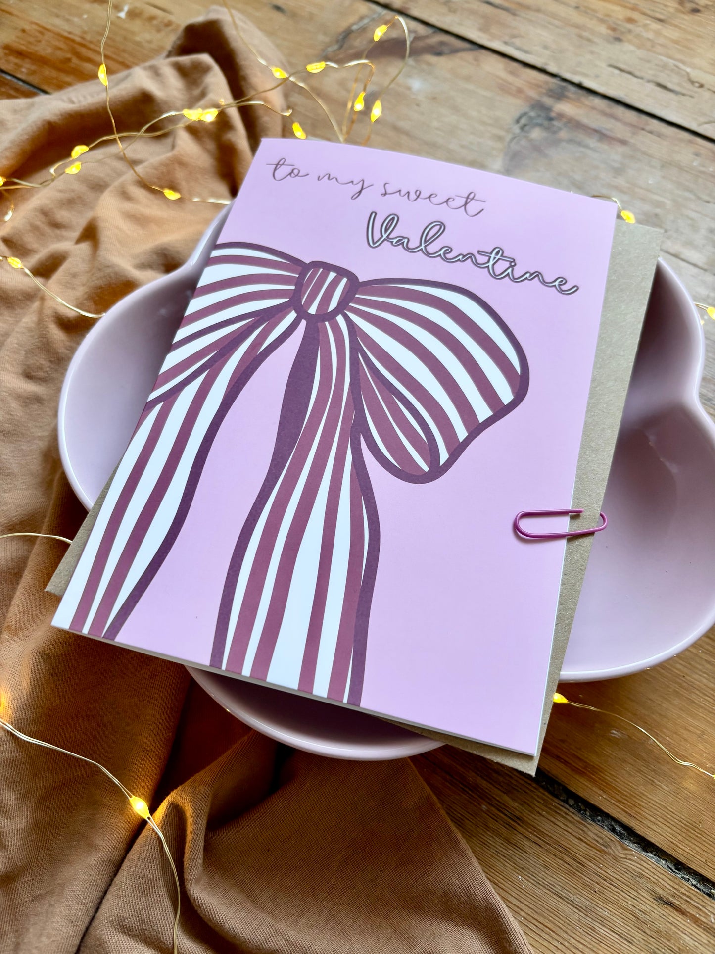 Valentine's Card with Bow Design