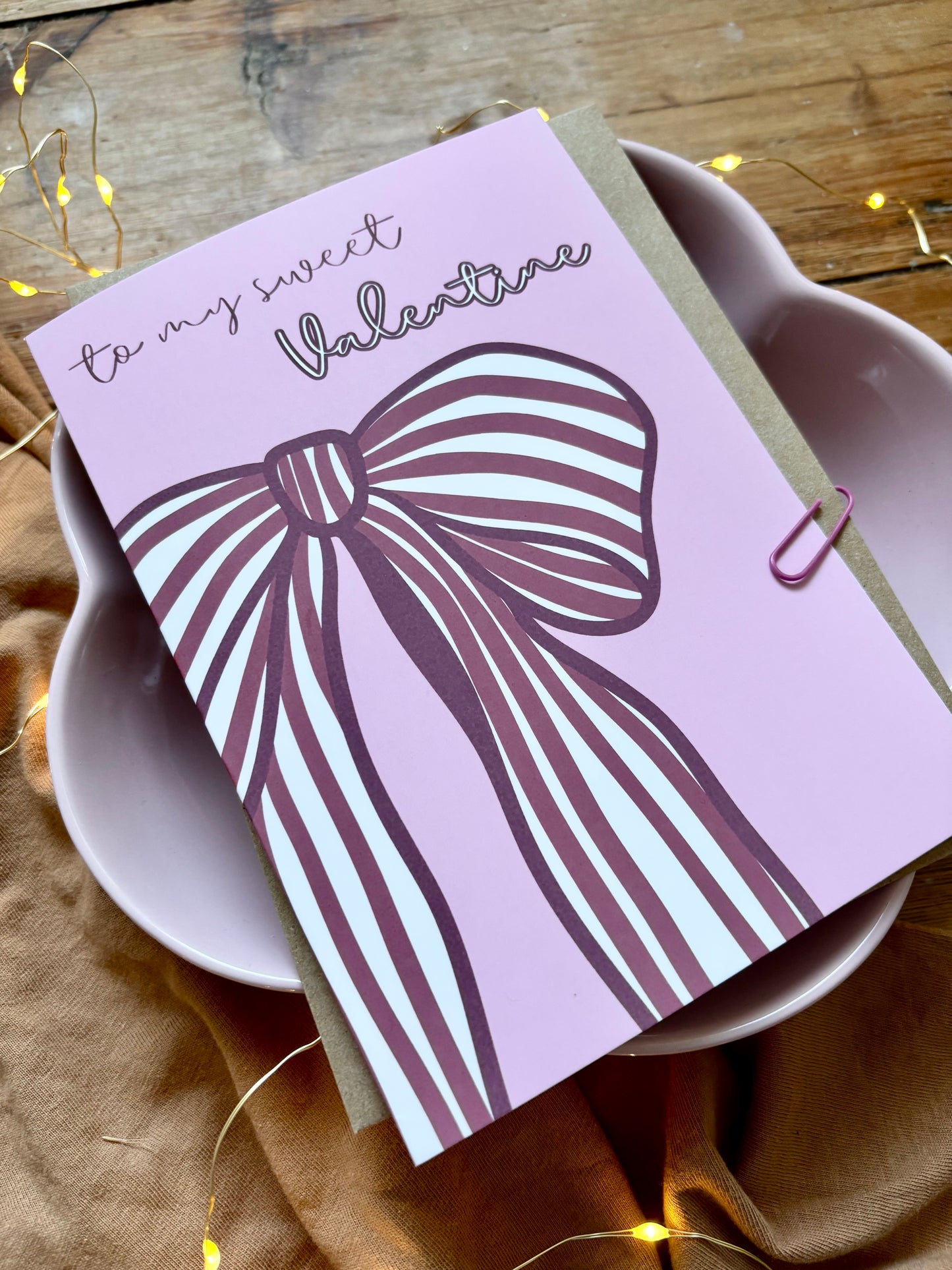 Valentine's Card with Bow Design