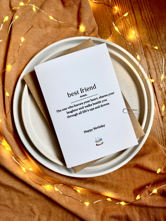 Best Friend Birthday Card - Dictionary Definition