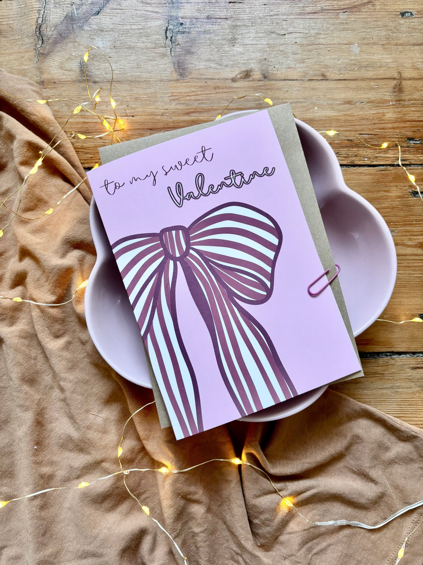 Valentine's Card with Bow Design