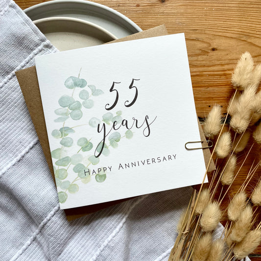 Eucalyptus 55th Anniversary Card