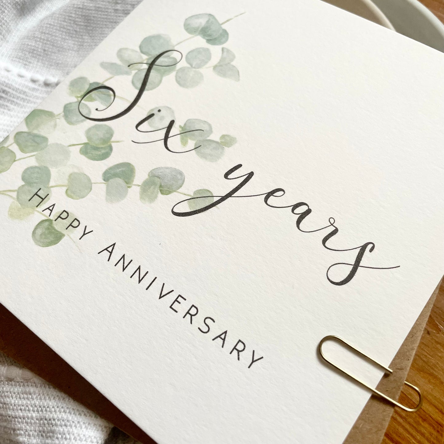Eucalyptus  6th Anniversary Card