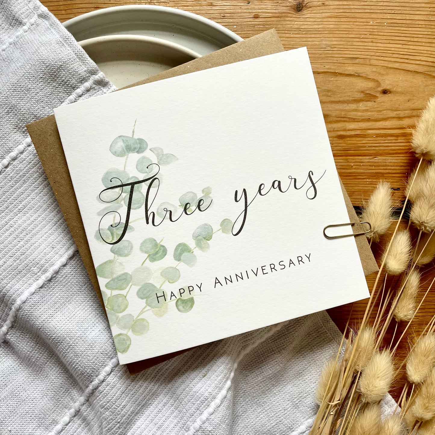 Eucalyptus  3rd Anniversary Card