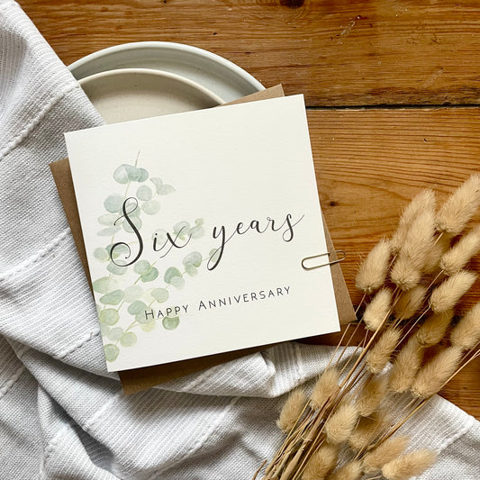 Eucalyptus  6th Anniversary Card