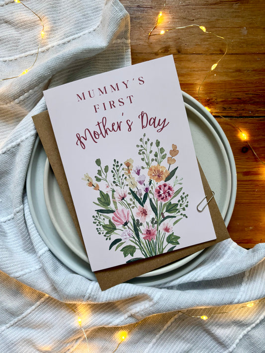 Mummy First Mother's Day Card - Flower Bouquet