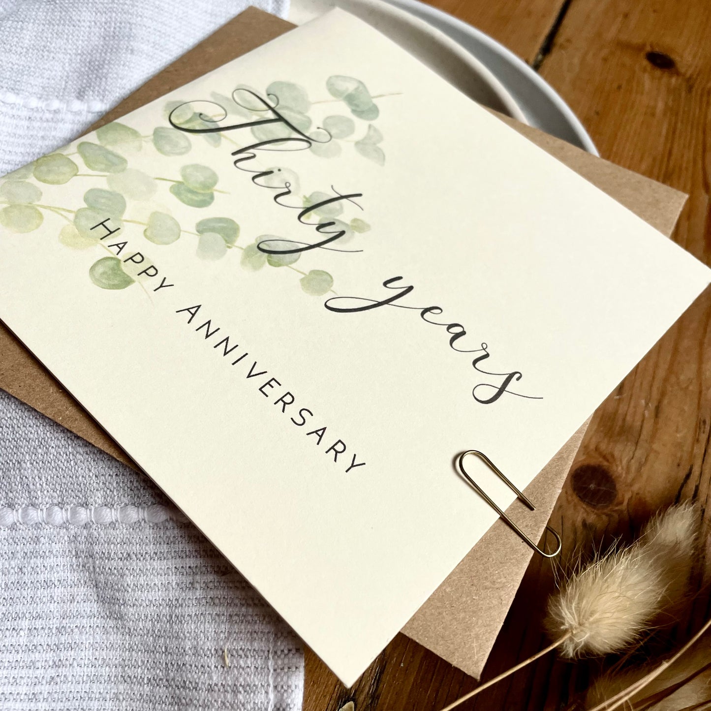 Eucalyptus 30th Pearl Anniversary Card