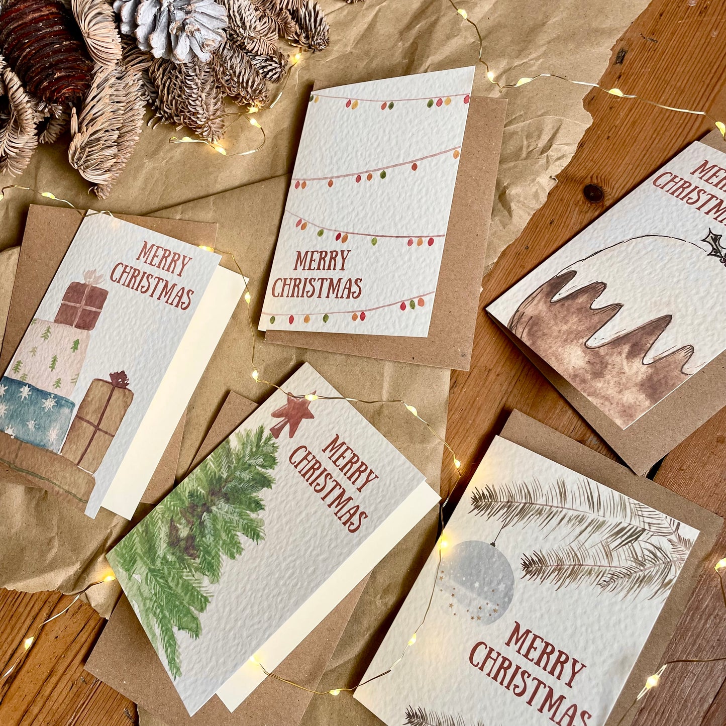 Luxury Christmas Card Pack, Individual Traditional Designs (x5)