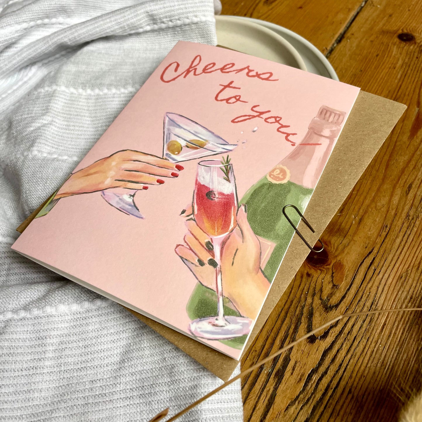Cheers to You Birthday Card – Fun Celebration Design with Clinking Glasses