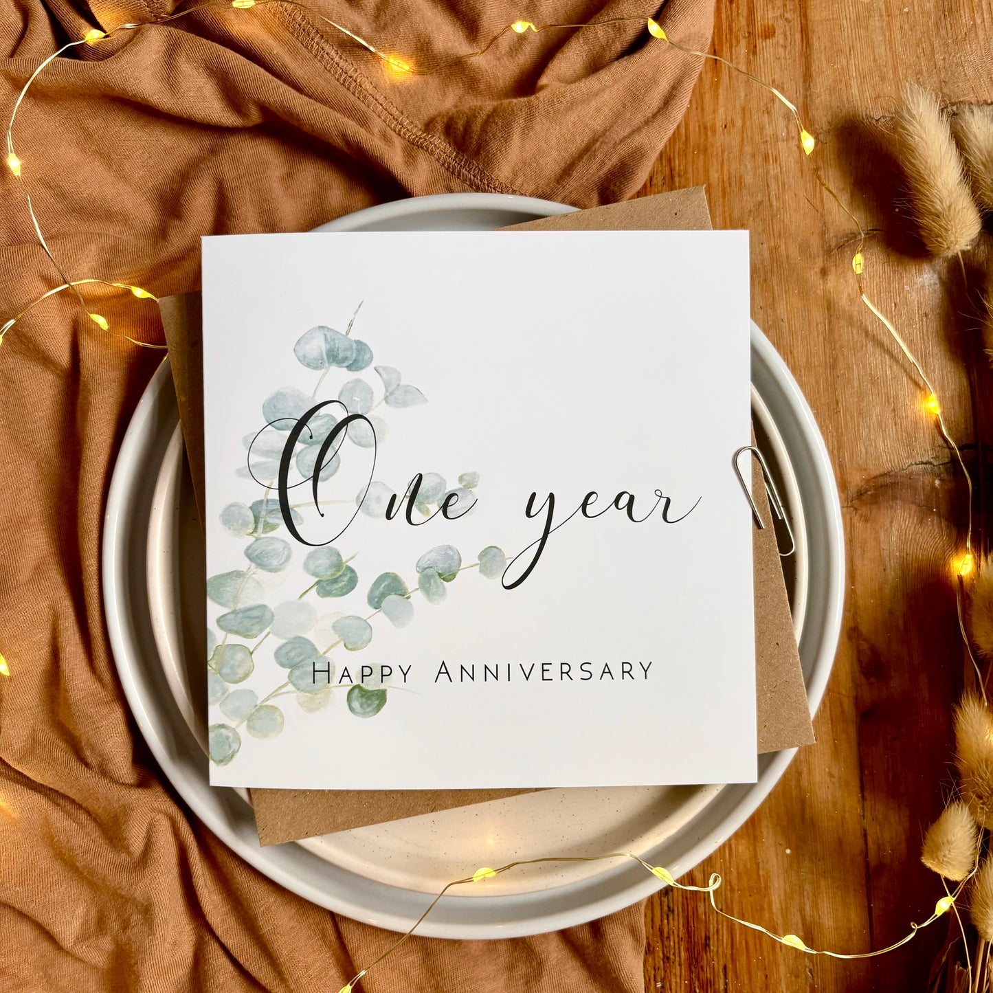 Eucalyptus  1st Anniversary Card