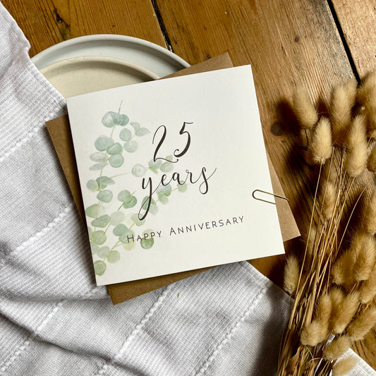 Eucalyptus 25th Anniversary Card
