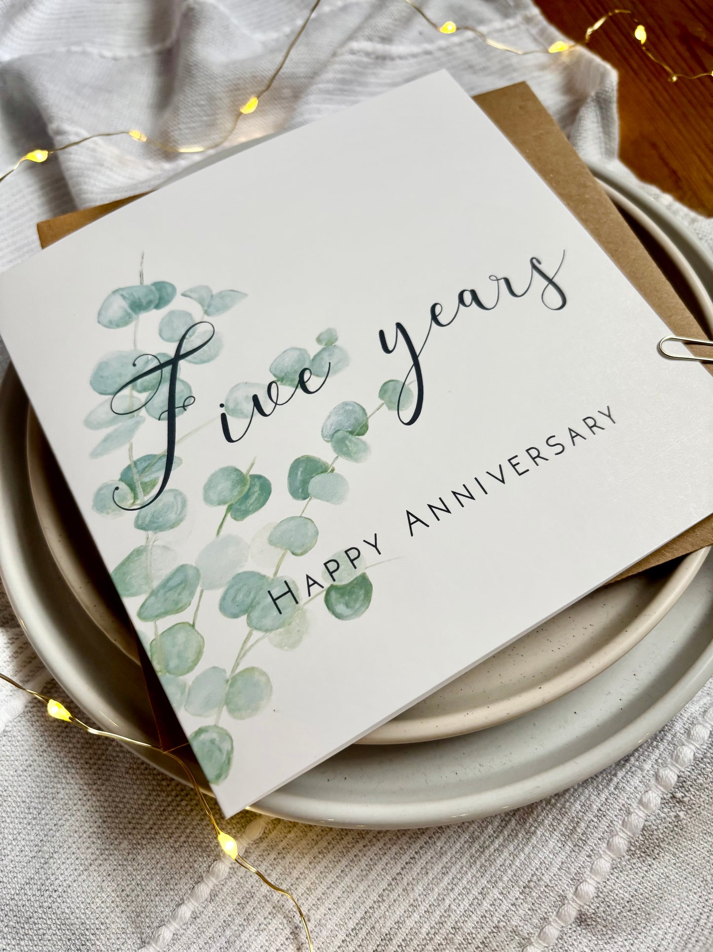 Eucalyptus  5th Anniversary Card