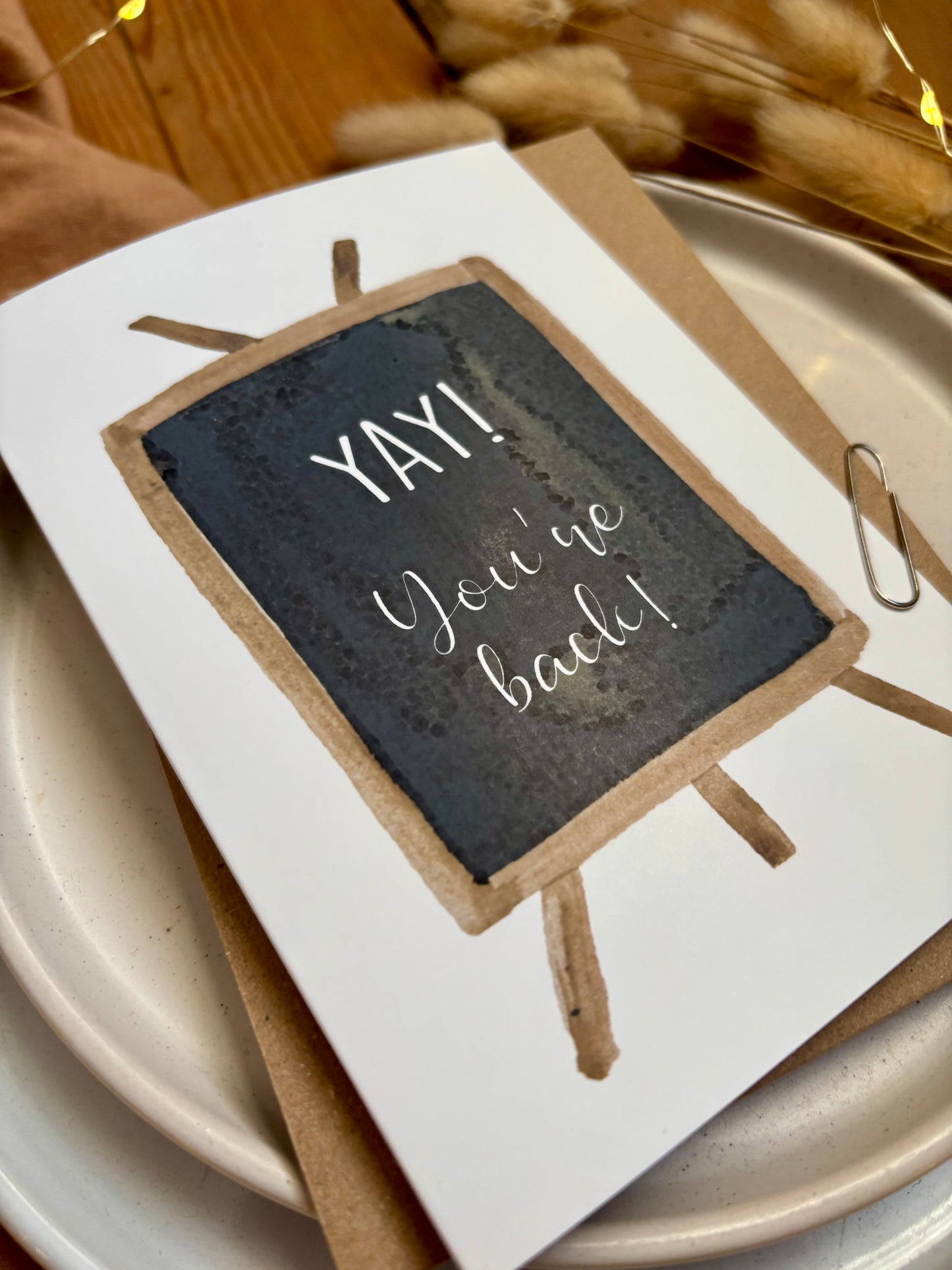 Welcome Back Chalk Board Card